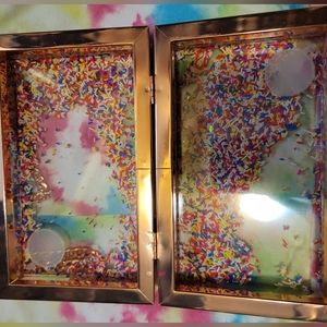 FAO Schwarz clear sprinkles clutch